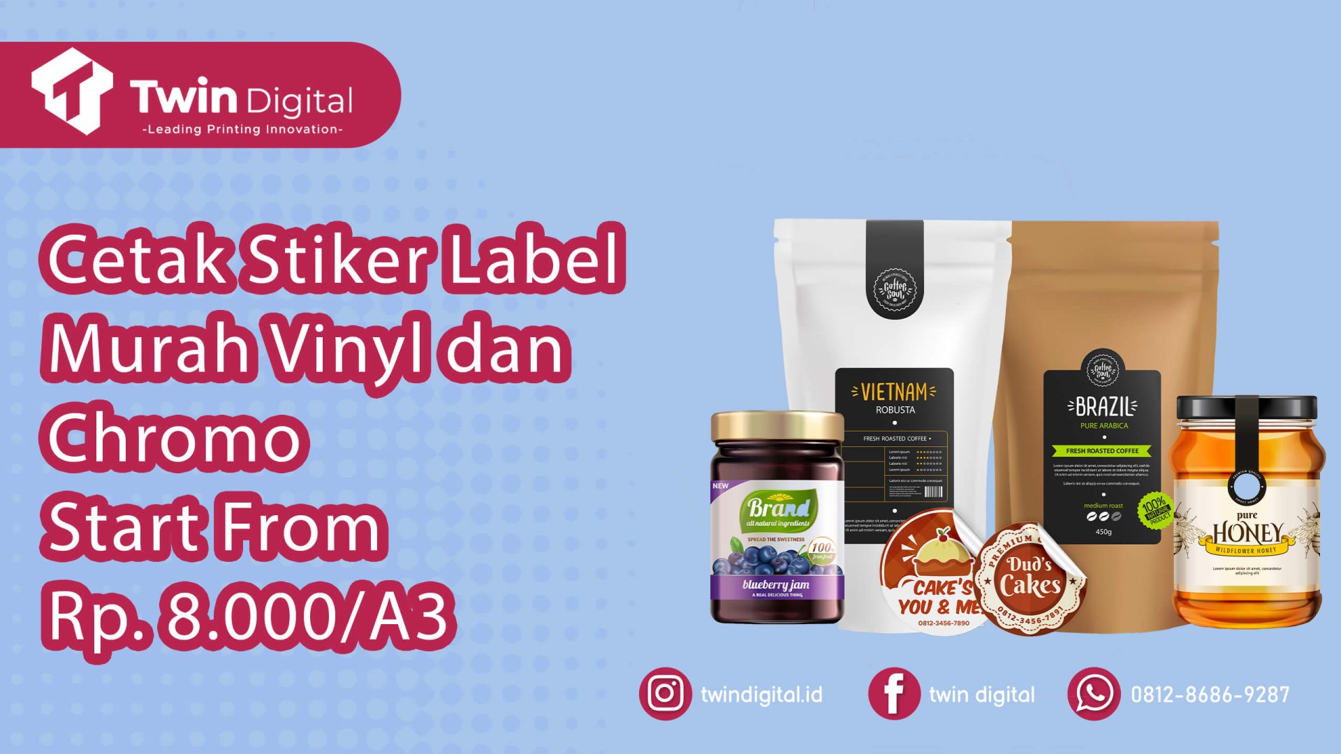 Cetak Stiker Label Murah di Jakarta, Cuma 5 Ribuan - Twin Digital