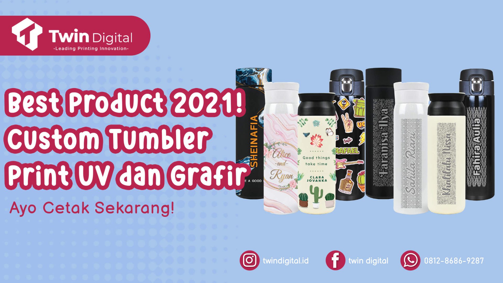 custom tumbler print UV dan grafir