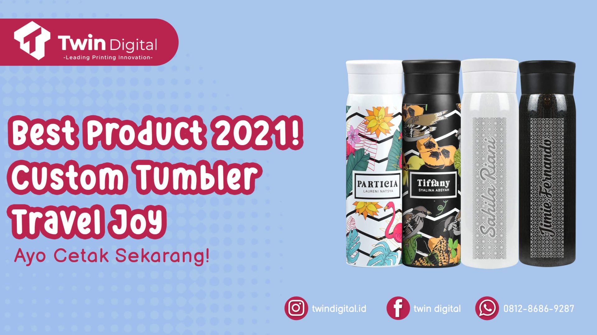 Popular Product 2023! Custom Tumbler Travel Joy Varian Terbaru