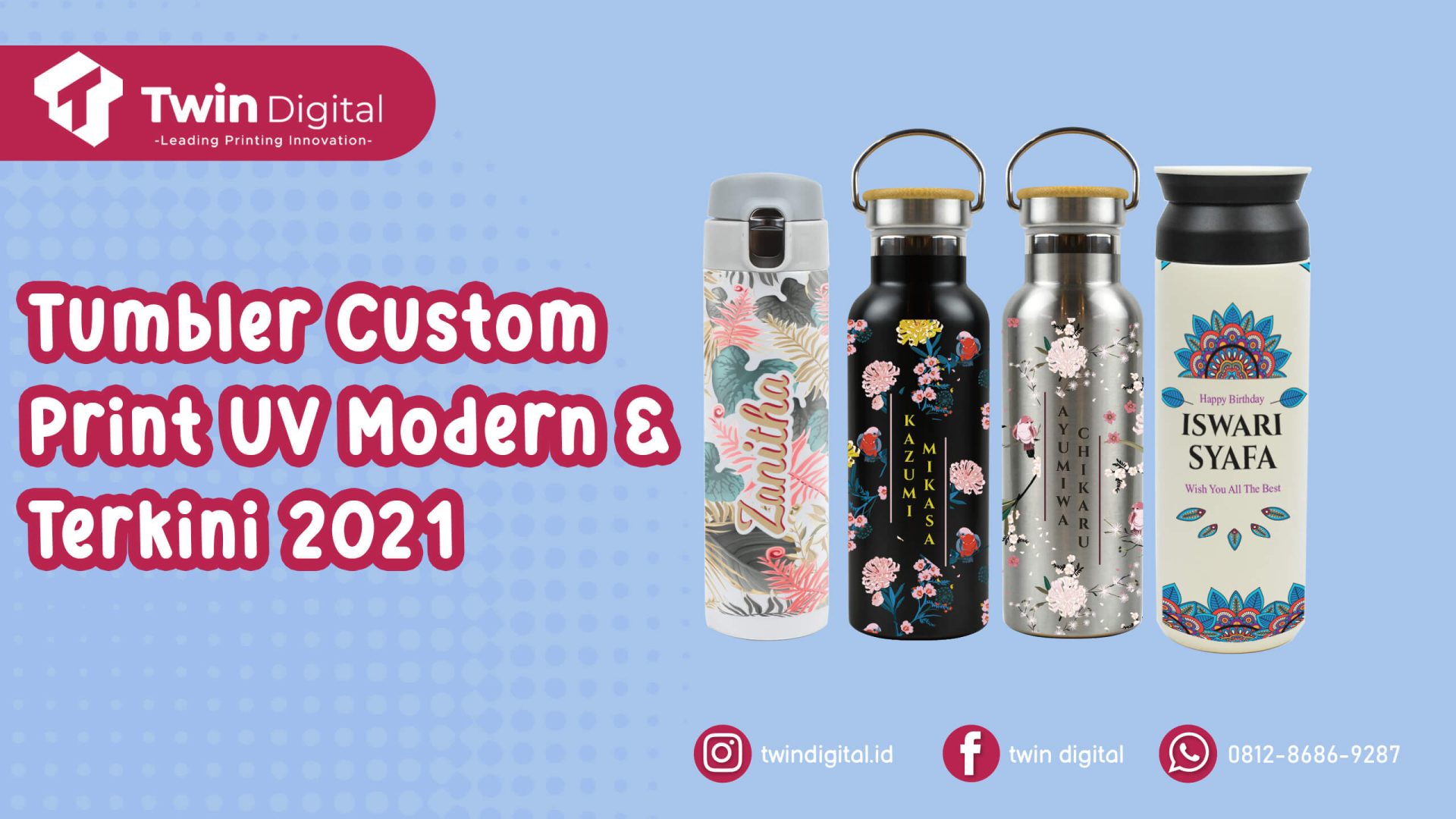 Tumbler Custom Print UV Desain Modern dengan Harga Murah!