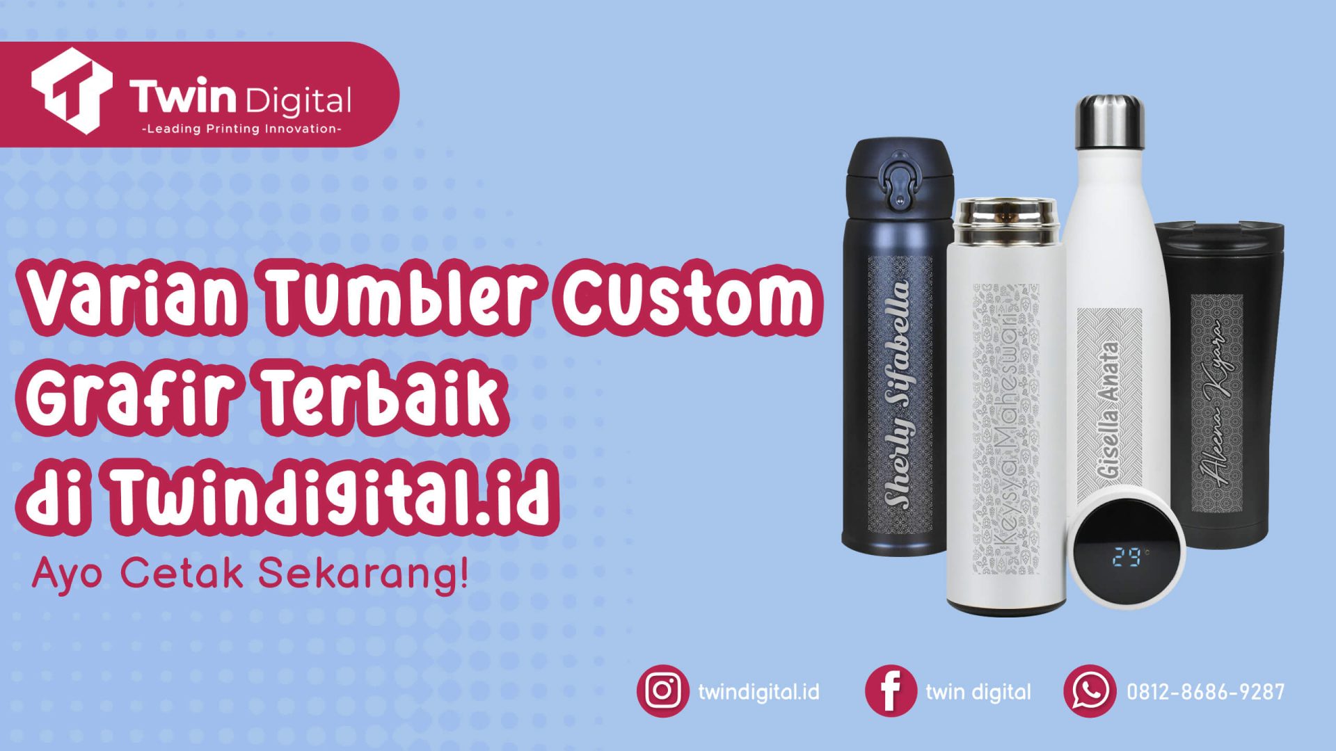 Best Seller Product! 16 Varian Tumbler Custom Grafir Terbaik