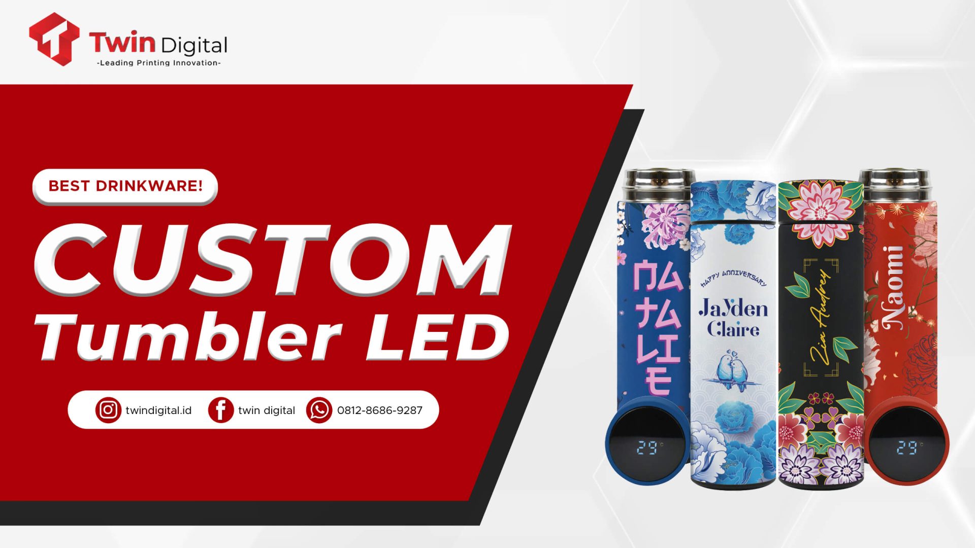 Custom Tumbler LED 100% Terbaik di Jakarta