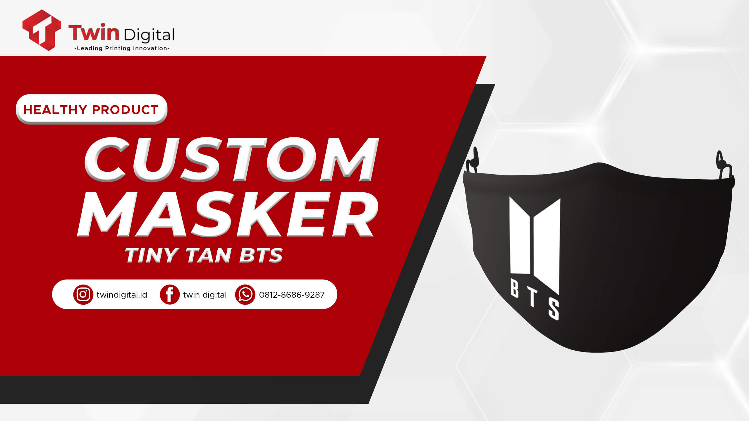 Custom Masker Tiny Tan BTS untuk Army!