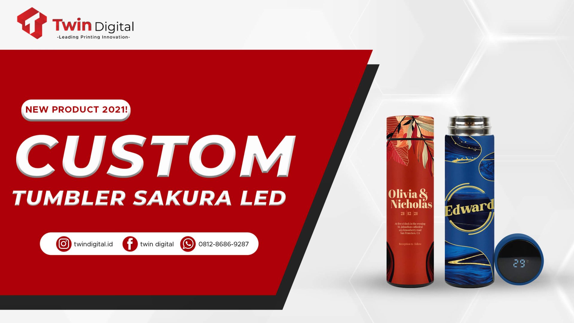 Custom Tumbler Sakura LED yang Super Kece!