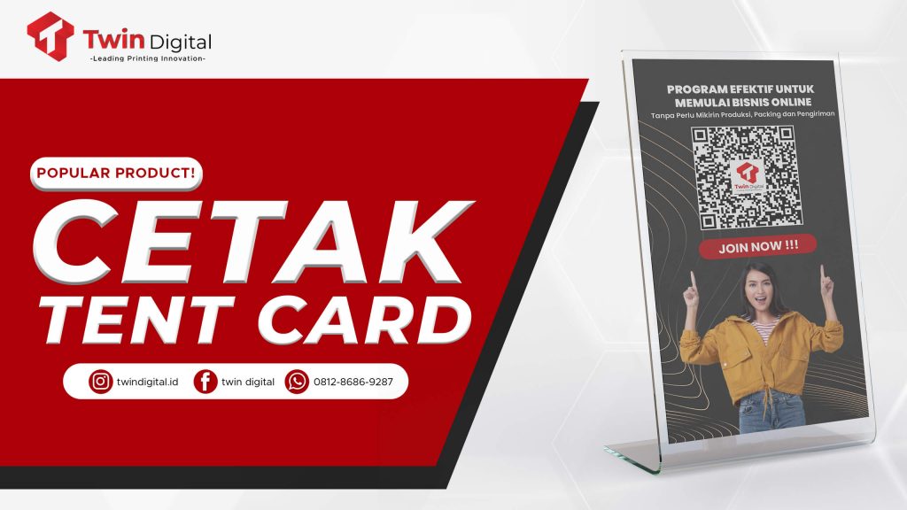 Cetak Tent Card Harga Paling Murah di Jakarta Selatan!