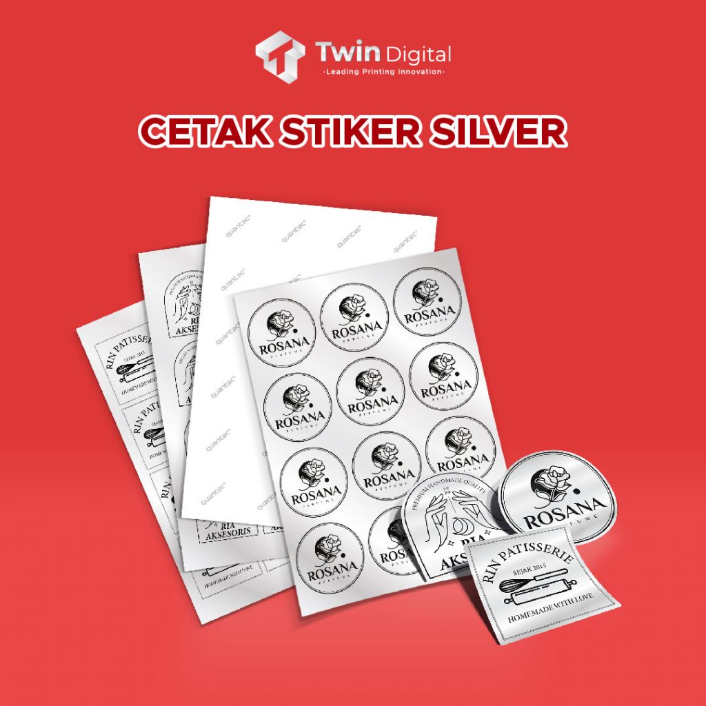 Cetak Stiker Silver untuk Branding Produk Kekinian