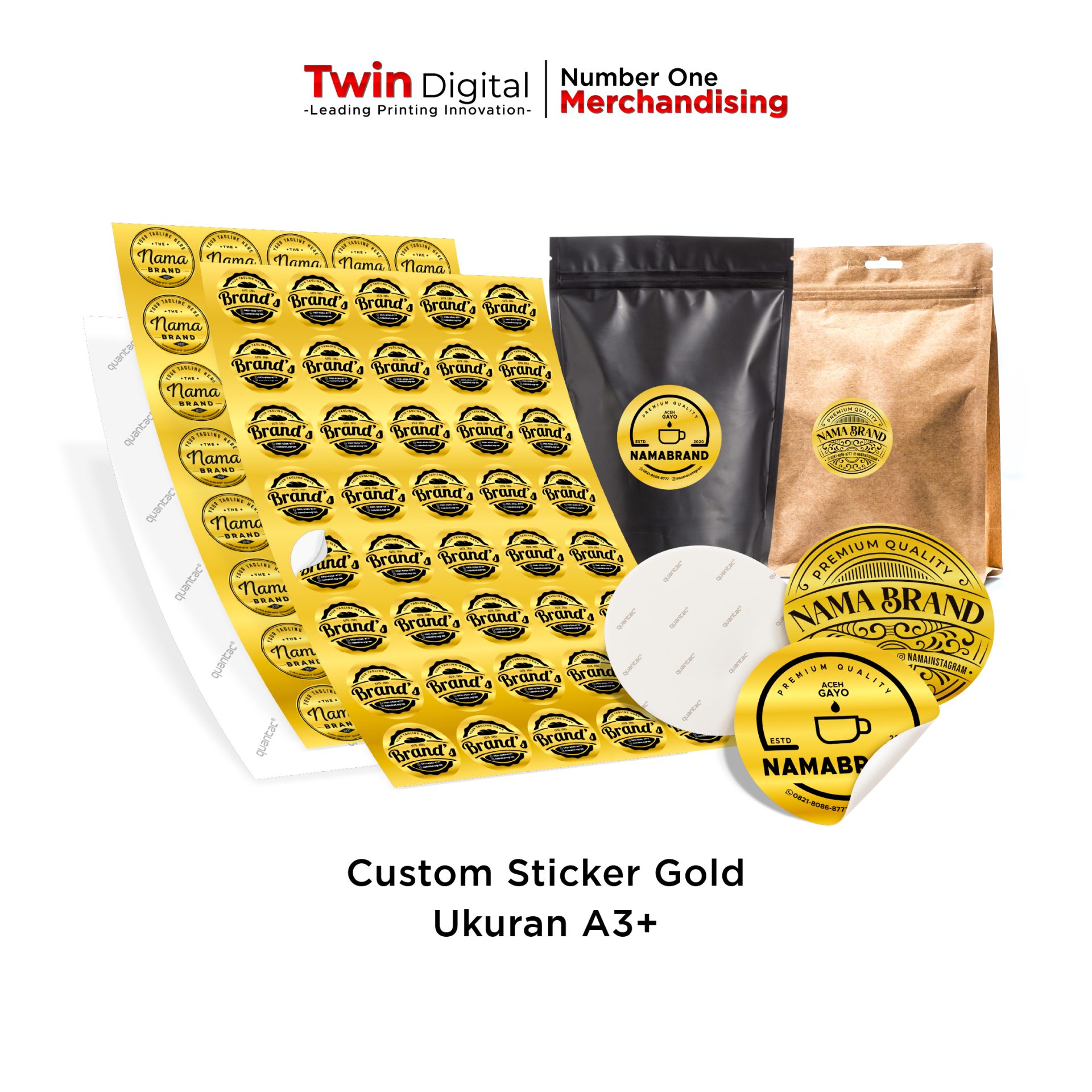 Sticker Label Gold A3+