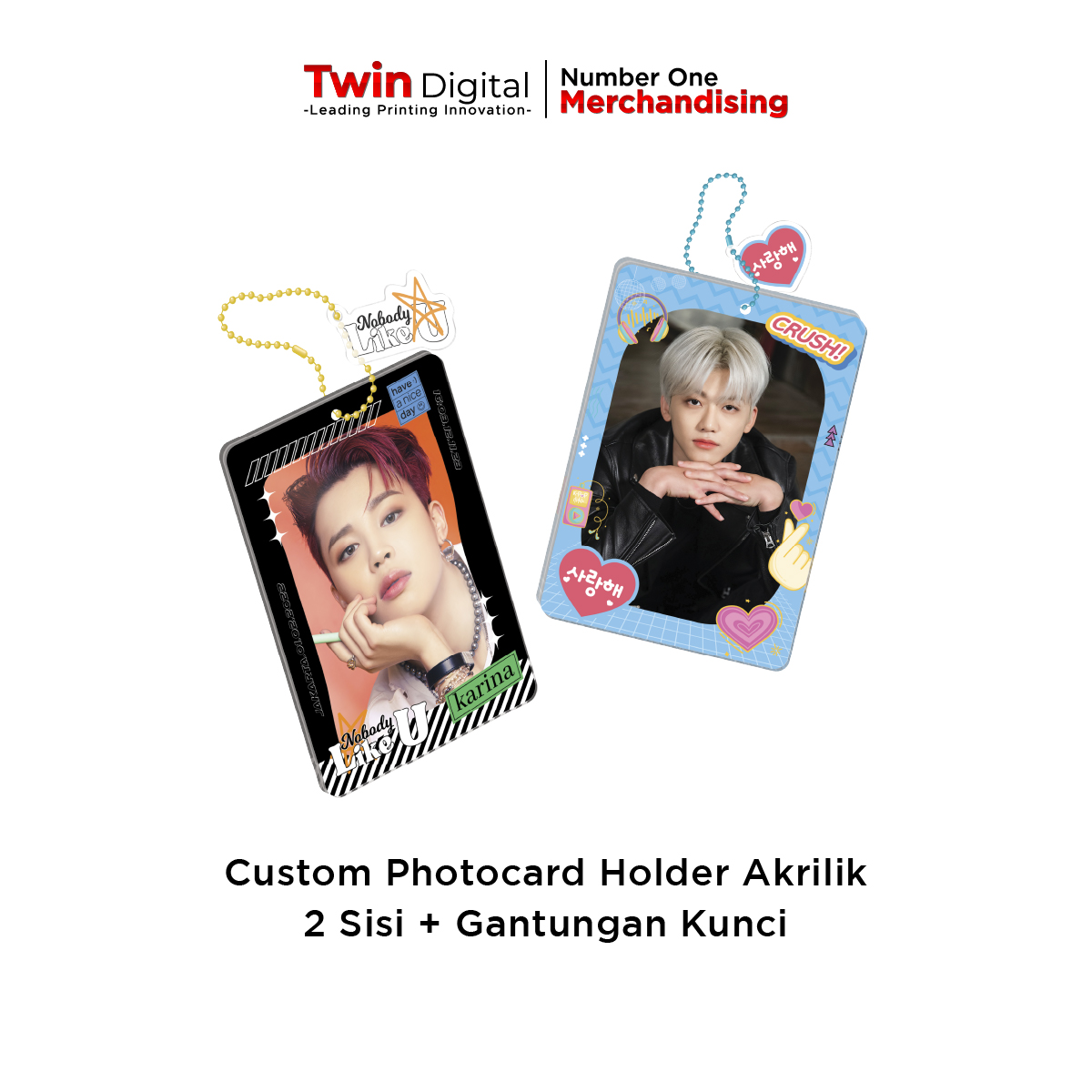 Photocard Holder 2 Sisi + Gantungan Kunci